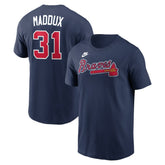 Greg Maddux Atlanta Braves Cooperstown Collection Name & Number T-Shirt - Navy | Nike