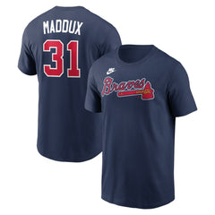 Greg Maddux Atlanta Braves Cooperstown Collection Name & Number T-Shirt - Navy | Nike
