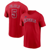 Albert Pujols Los Angeles Angels Cooperstown Collection Name & Number T-Shirt - Red | Nike