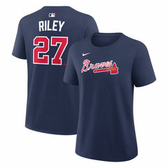 Austin Riley Atlanta Braves Women's Name & Number T-Shirt - Navy | Nike