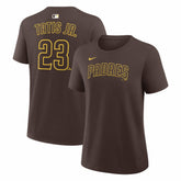 Fernando Tatis Jr. San Diego Padres Women's Name & Number T-Shirt - Brown | Nike