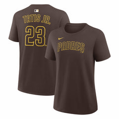Fernando Tatis Jr. San Diego Padres Women's Name & Number T-Shirt - Brown | Nike