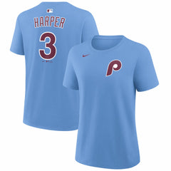 Bryce Harper Philadelphia Phillies Women's Name & Number T-Shirt - Light Blue | Nike