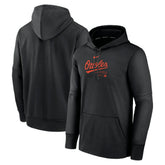 Baltimore Orioles Authentic Collection Practice Performance Pullover Hoodie - Black | Nike