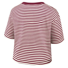 Philadelphia Phillies Women's Cooperstown Collection Striped Cropped T-Shirt - Burgundy/Cream | Nike