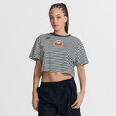 Houston Astros Women's Cooperstown Collection Striped Cropped T-Shirt - Navy/Cream | Nike