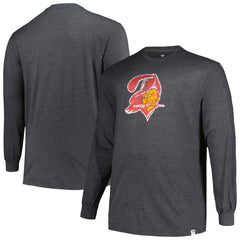 Tampa Bay Buccaneers Profile Big & Tall Throwback Long Sleeve T-Shirt - Heather Charcoal on sale