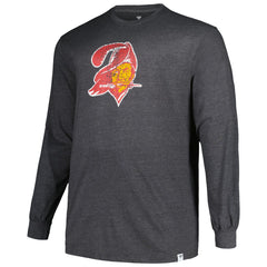 Tampa Bay Buccaneers Profile Big & Tall Throwback Long Sleeve T-Shirt - Heather Charcoal on sale