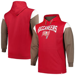 Tampa Bay Buccaneers Profile Big & Tall Trench Battle Pullover Hoodie - Red discount