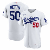 Mookie Betts Los Angeles Dodgers Home Authentic Sponsor Patch Jersey - White | Nike