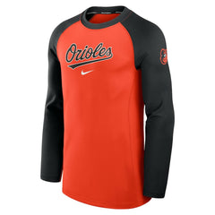 Baltimore Orioles Authentic Collection Game Time Dri-FIT Raglan Long Sleeve T-Shirt - Orange/Black | Nike