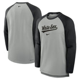 Chicago White Sox Authentic Collection Game Time Raglan Performance Long Sleeve T-Shirt - Heather Gray/Black | Nike