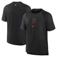 San Francisco Giants Authentic Collection Pregame Raglan Performance T-Shirt - Black | Nike