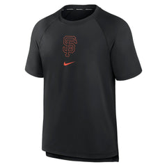 San Francisco Giants Authentic Collection Pregame Raglan Performance T-Shirt - Black | Nike