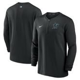 Miami Marlins Authentic Collection Game Time Performance Quarter-Zip Top - Black | Nike