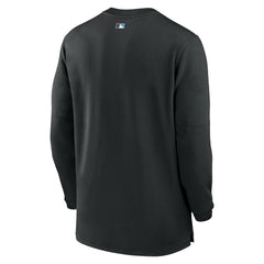 Miami Marlins Authentic Collection Game Time Performance Quarter-Zip Top - Black | Nike