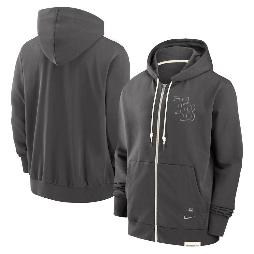 Tampa Bay Rays Authentic Collection Travel Player Performance Full-Zip Hoodie - Charcoal | Nike