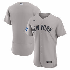New York Yankees Road Sponsor Patch Authentic Jersey - Gray | Nike