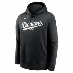 Los Angeles Dodgers Logo Club Fleece Hoodie - Black | Nike