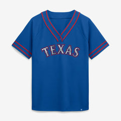 Texas Rangers Women's Diva Race Ahead Raglan V-Neck T-Shirt - Royal