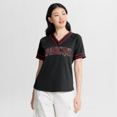 Arizona Diamondbacks Women's Diva Race Ahead Raglan V-Neck T-Shirt - Black