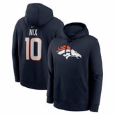 Bo Nix Denver Broncos Name & Number Fleece Hoodie - Navy | Nike cheap