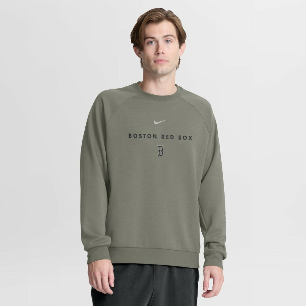 Boston Red Sox Statement Primary Raglan Dri-FIT Sweatshirt - Olive | Nike