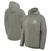 New York Yankees Unlimited Packable Full-Zip Hooded Jacket - Olive | Nike