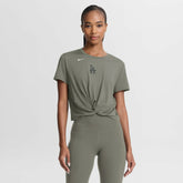 Los Angeles Dodgers Women's One Twist Dri-FIT Cropped T-Shirt - Olive | Nike
