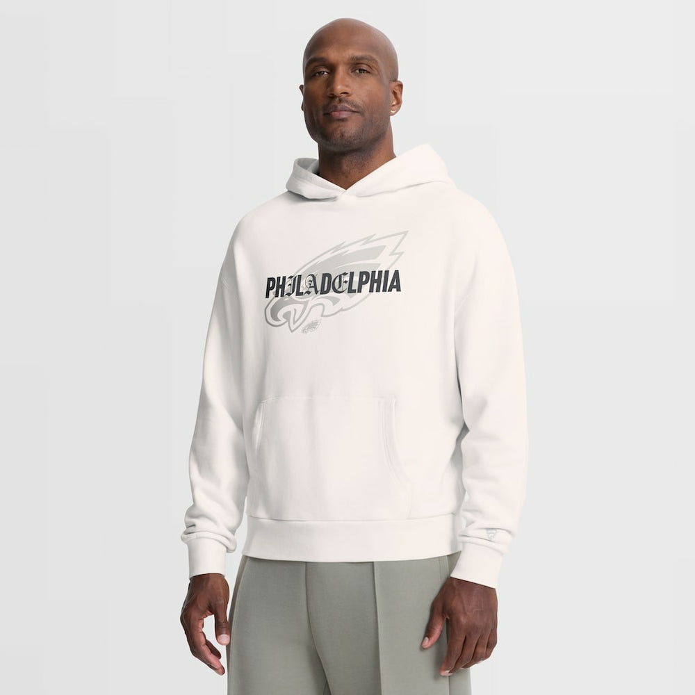 Philadelphia Eagles Oversized Type Play Location Hoodie - Cream sale