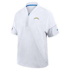 Los Angeles Chargers Sideline Short Sleeve Quarter-Zip Coach Jacket - White | Nike on sale