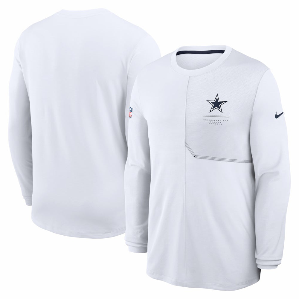 Dallas Cowboys Sideline Coach UV Dri-FIT Long Sleeve Shirt - White | Nike sale
