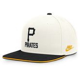 Pittsburgh Pirates Cooperstown Pro Dri-FIT Snapback Hat - Cream/Black | Nike