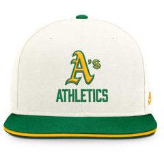 Athletics Cooperstown Pro Dri-FIT Snapback Hat - Cream/Green | Nike
