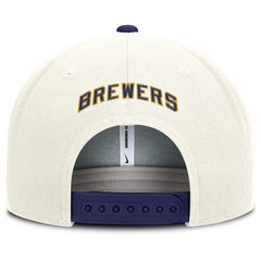 Milwaukee Brewers Cooperstown Pro Dri-FIT Snapback Hat - Cream/Royal | Nike