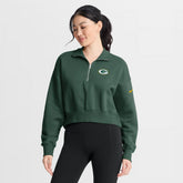 Green Bay Packers Women's Phoenix Fleece Quarter-Zip Sweatshirt - Green | Nike discount