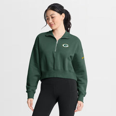 Green Bay Packers Women's Phoenix Fleece Quarter-Zip Sweatshirt - Green | Nike discount