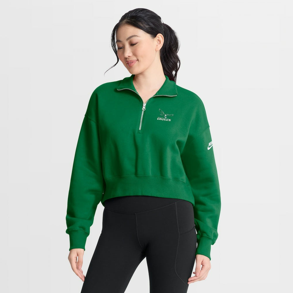Philadelphia Eagles Women's Phoenix Fleece Quarter-Zip Sweatshirt - Kelly Green | Nike for sale