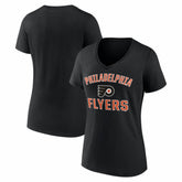 Philadelphia Flyers Logo Athletic Women's Arch Victory V-Neck T-Shirt Black