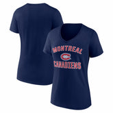 Montreal Canadiens Logo Athletic Women's Arch Victory V-Neck T-Shirt Navy