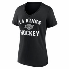 Los Angeles Kings Logo Athletic Women's Arch Victory V-Neck T-Shirt Black