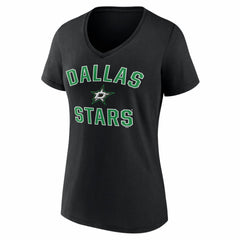 Dallas Stars Logo Athletic Women's Arch Victory V-Neck T-Shirt Black
