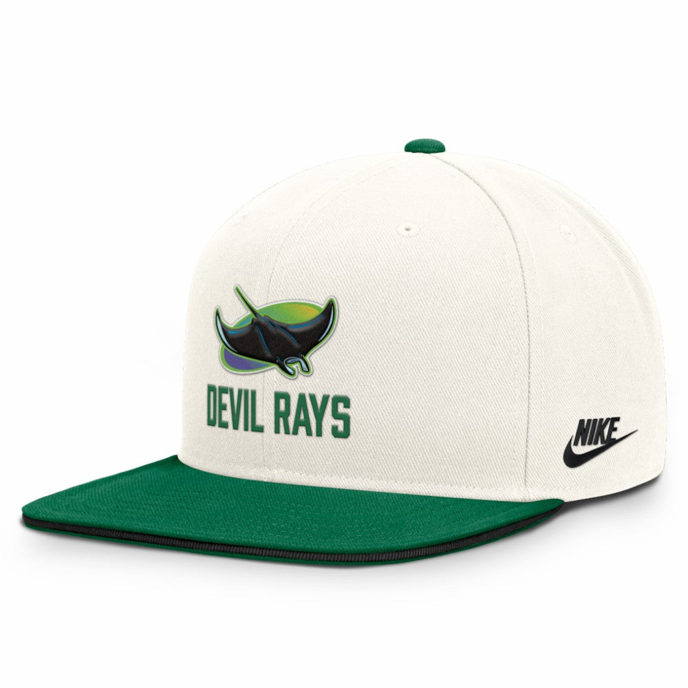 Tampa Bay Rays Cooperstown Pro Dri-FIT Snapback Hat - Cream/Green | Nike