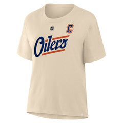 Connor McDavid Edmonton Oilers Fanatics Women's Alternate Name & Number T-Shirt Beige