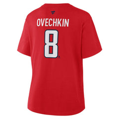 Alexander Ovechkin Washington Capitals Fanatics Women's Authentic Stack Name & Number T-Shirt Red