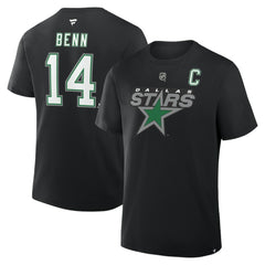 Jamie Benn Dallas Stars Fanatics Authentic Stack Name & Number T-Shirt Black