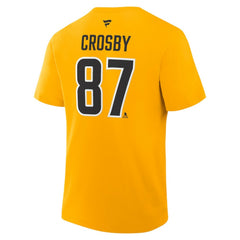 Sidney Crosby Pittsburgh Penguins Fanatics Authentic Stack Name & Number T-Shirt Gold
