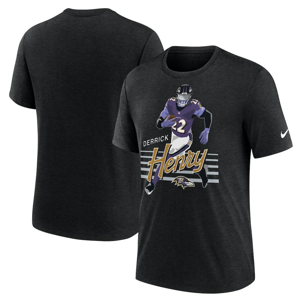 Derrick Henry Baltimore Ravens Player Graphic T-Shirt - Heather Black | Nike for sale