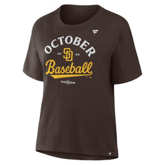 San Diego Padres Women's 2025 MLB Postseason Locker Room T-Shirt - Brown