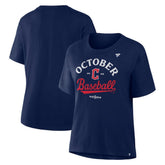 Cleveland Guardians Women's 2025 MLB Postseason Locker Room T-Shirt - Navy